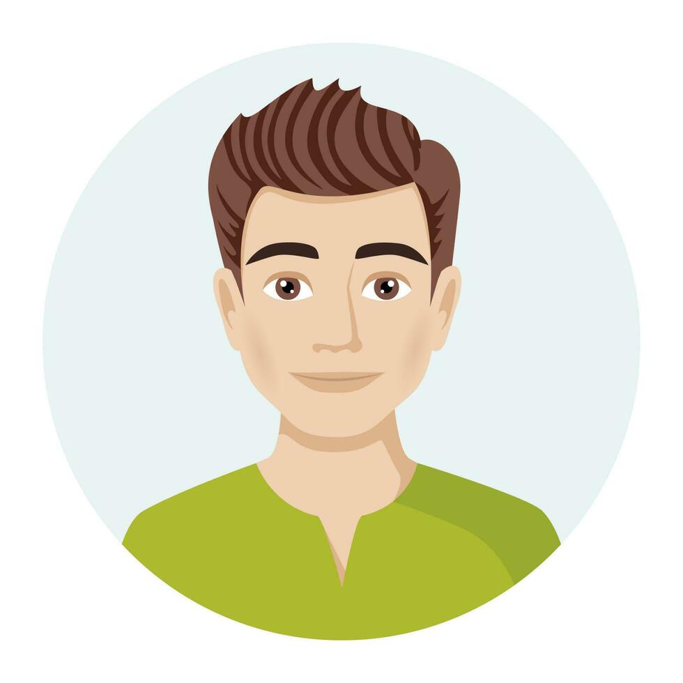 avatar of a man portrait of a young guy illustration of male character in modern color style vector